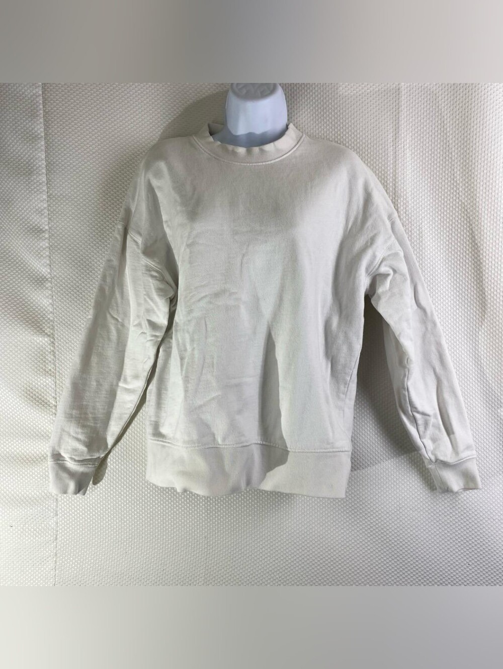: Zara Unisex White Crewneck Sweatshirt Size Small Pullover Oversized Fit